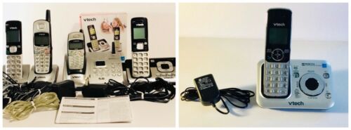 Lot Of 5 V-Tech Cordless Phones 5 Bases Working Digital Answering Machine