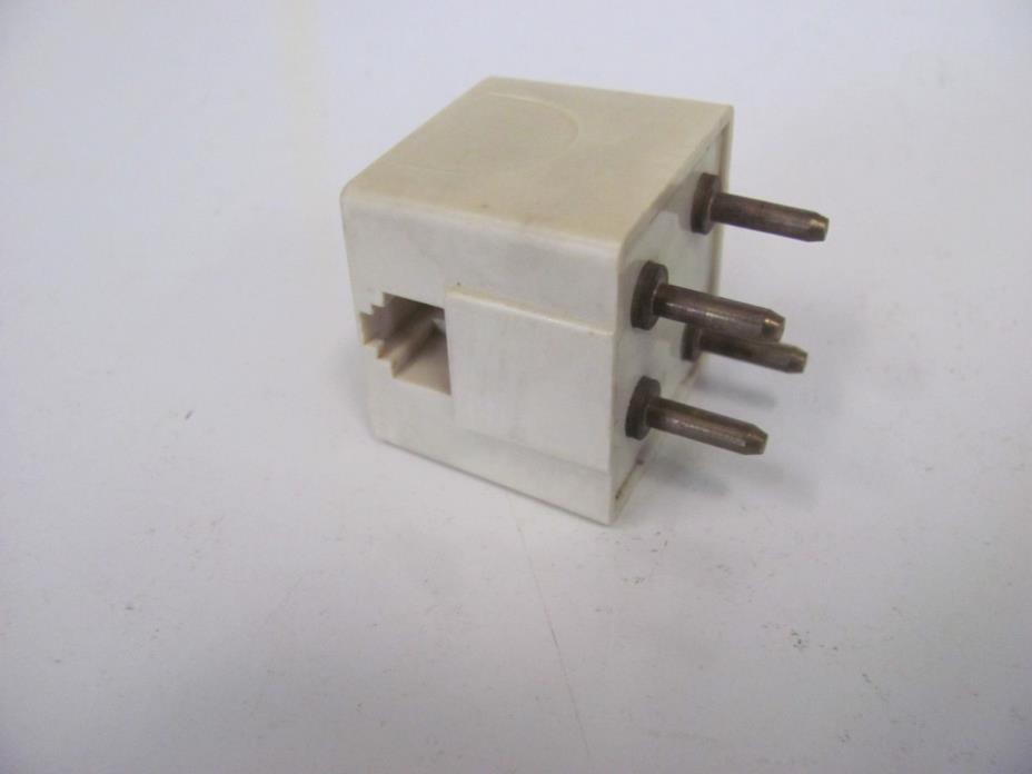 Vintage Modular to 4 Prong Telephone Line Adapter Phone Plug Jack Converter