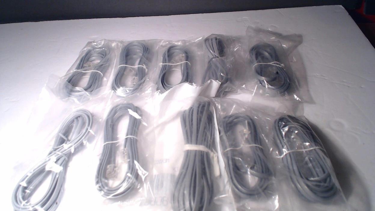 (10) 7ft RJ11 6P4C Telephone Phone ADSL Modem FAX Line Cord 4 Pin  #9