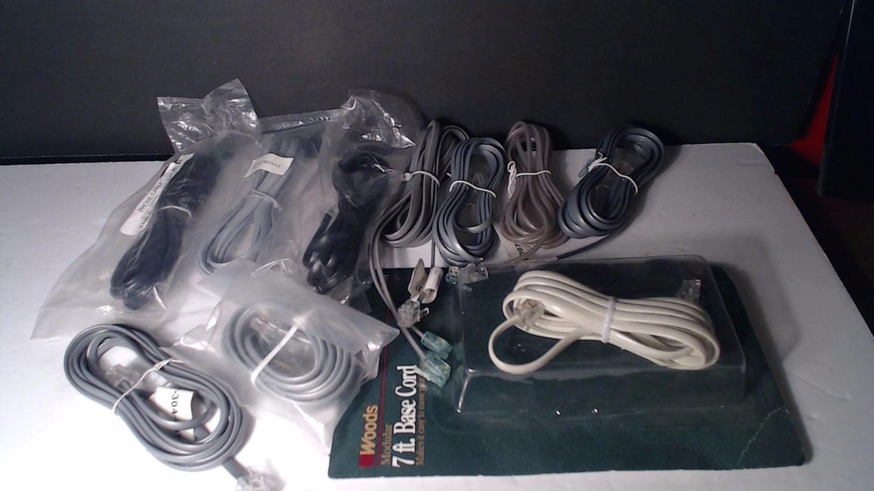 (10) 7ft RJ11 6P4C Cable Telephone Phone ADSL Modem FAX Line Cord 4 Pin  #12