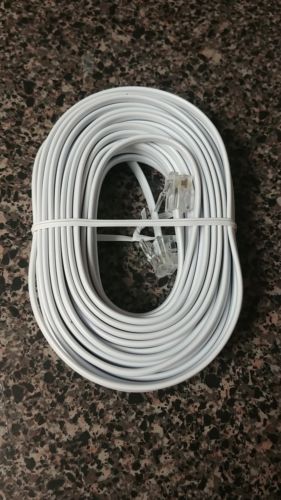 25 FT Feet RJ11 4C Modular Telephone Extension Phone Cord Cable Line Wire White