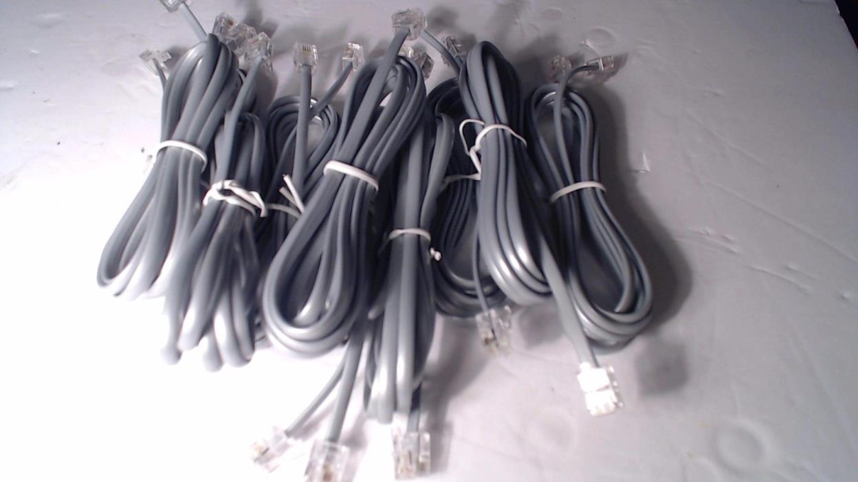 (10) 7ft RJ11 6P4C Cable Telephone Phone ADSL Modem FAX Line Cord 4 Pin  #4