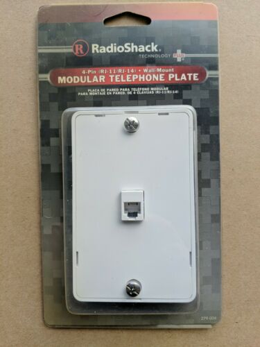 RadioShack 4 Pin Wall Mount Modular Telephone Plate (279-004), new in package