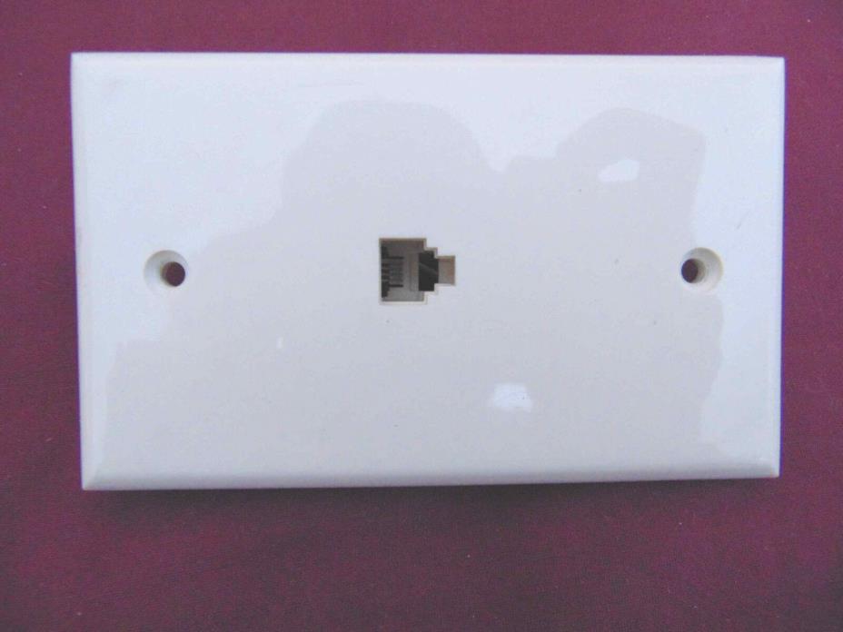 RJ-11 Wall Plate Jack for Telephone or Data Cable