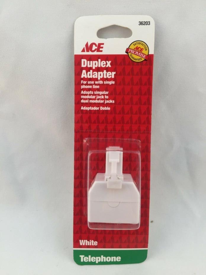 ACE HARDWARE ACE 36203 TELEPHONE DUPLEX ADAPTER - IN WHITE - 082901362036 - NEW!