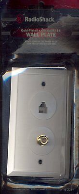 RadioShack Coaxial / RJ-14 Wall Plate - Gold Plated - Cat 15-2034
