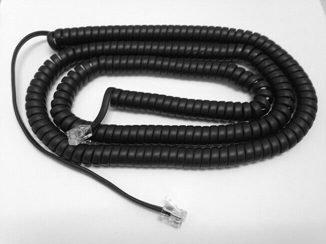 NEW 25' Long Handset Receiver Curly Cord for Uniden Corded Landline Phone Black