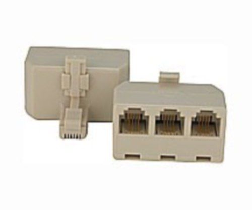 Lot100 RJ11 3way/jack/female Y cable/cord/wire Splitter,Phone/Telephone 6P4C$SHd