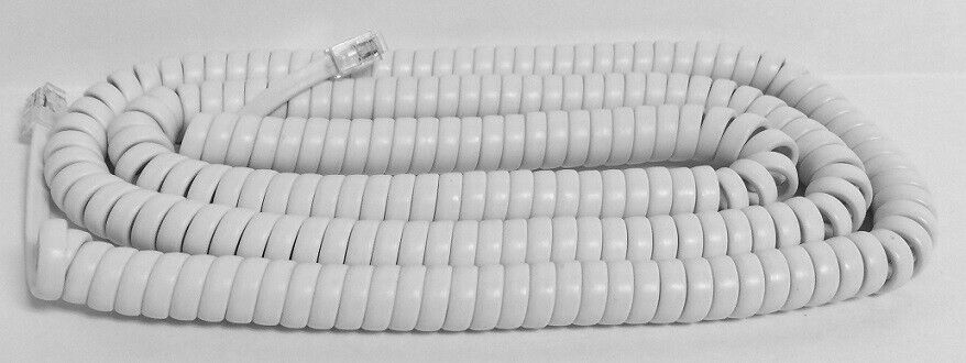 NEW 25' Long Handset Receiver Curly Cord for Uniden Corded Landline Phone White