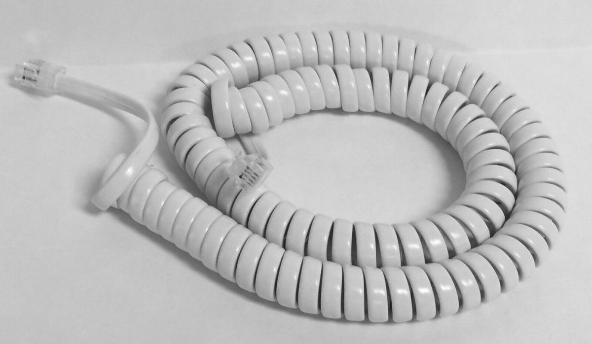 NEW 12' Handset Receiver Curly Cord for Uniden Corded Landline Phone White