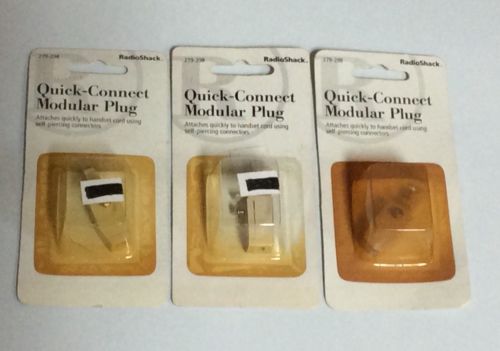 Lot Of 3 RadioShack 279-298 Handset Quick-Connect Modular Plug