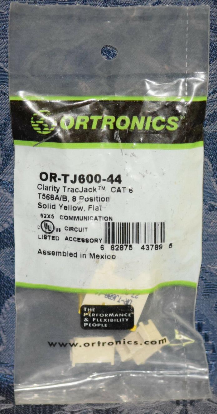 ORTRONICS OR-TJ600-44 Clarity TracJack, CAT 6, YELLOW, FLAT, !!! NEW !!!