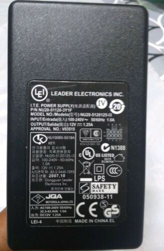 Leader Electronics POWER SUPPLY ONLY!12v Power Supply model no - NU20-5120125-13