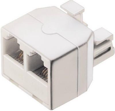 RCA White Modular Duplex Telephone Jack Plug TP257WHR