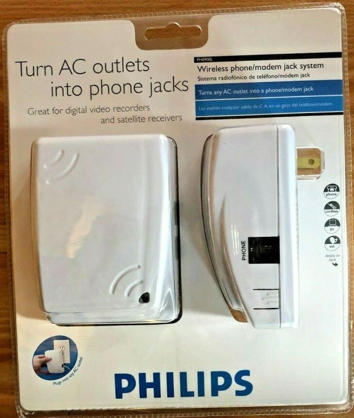 Philips Wireless Phone Modem Jack Extension System PH0900 PX211 New Deadstock