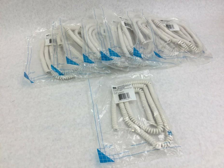 ICC  Coiled Telephone Handset Cord 25'  50U  Gold White  ICHC425FWH   Lot of 9