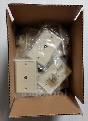PHONE WALL PLATES 4-Wire (Ivory) 34 Telephone Wall Plates with Screws, NEW