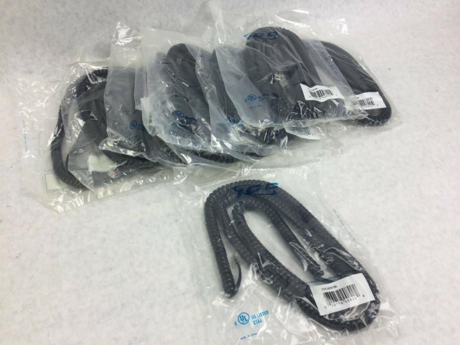 ICC  Coiled Telephone Handset Cord 25'  Black  ICHC425FBK   Lot of 9