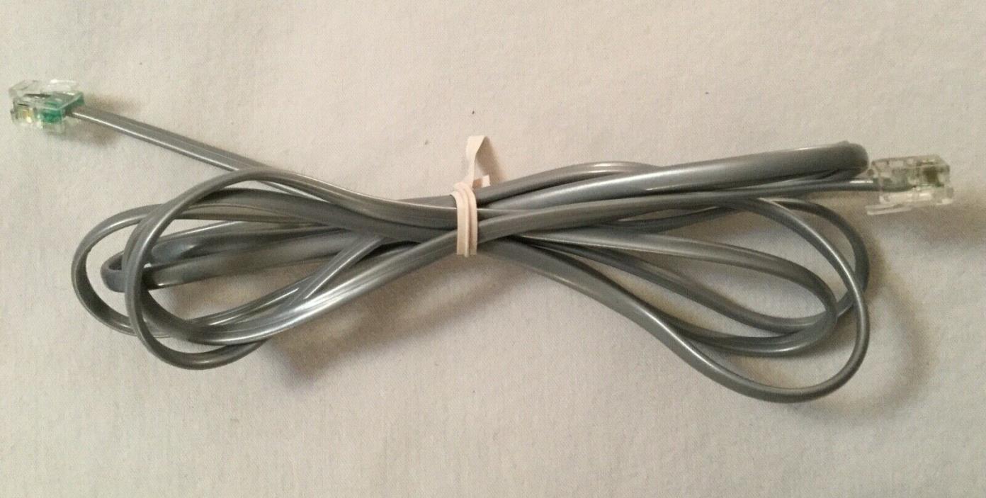 6' Telephone Extension Cord Gray Phone Cable Wire Line with Connectors