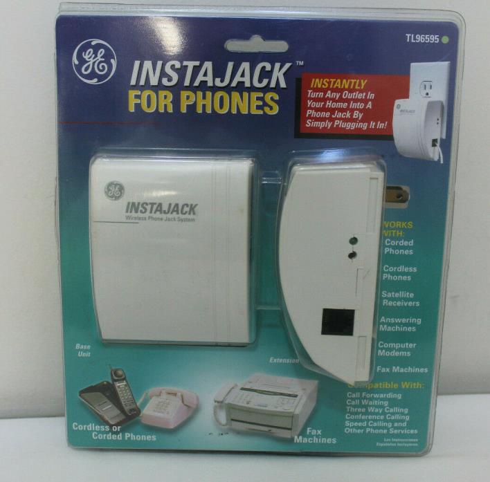 GE General Electric Instajack Wireless Phone Jack System Base Extension TL96595