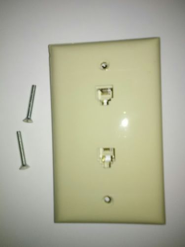 ivory  double cable Jack Wall Plate circuit accessory no name new