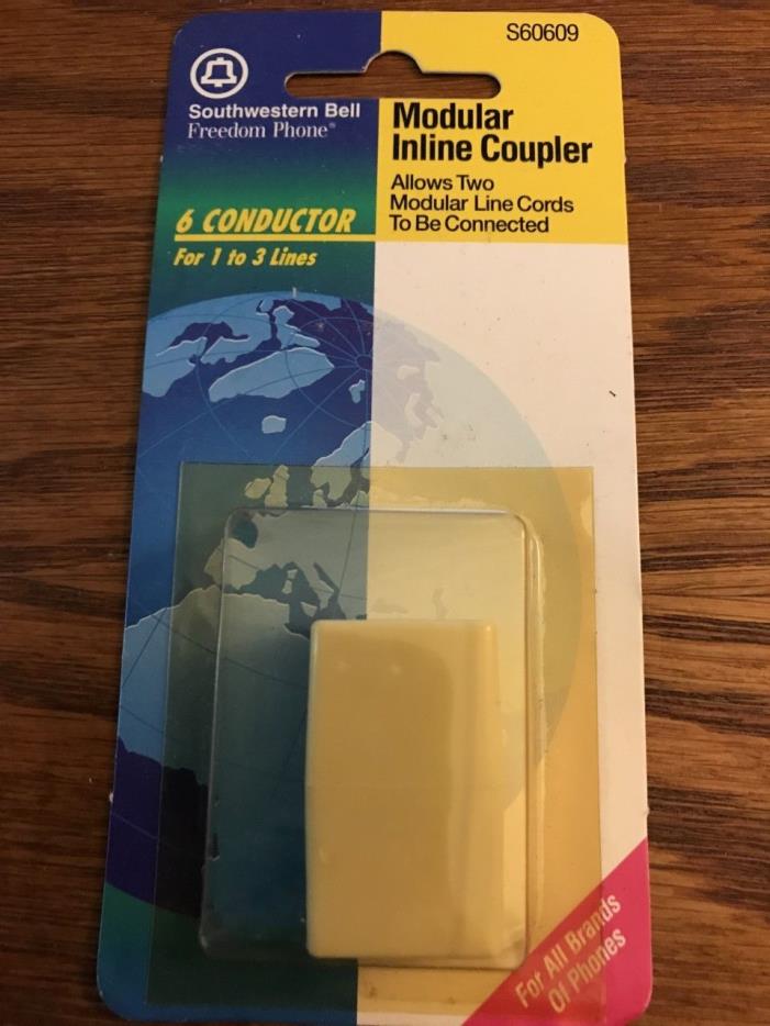 Southwestern Bell Modular Inline Coupler Phone Cord Connector S60609