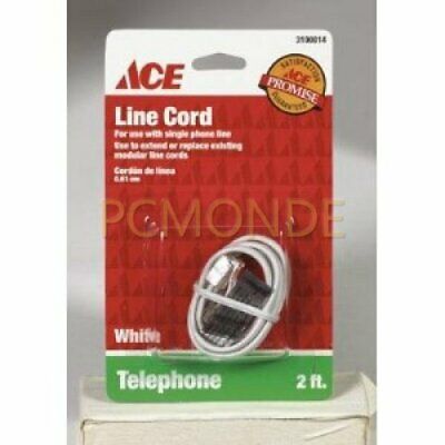 Vanco 3190014 Modular Telephone Line Cord 2-in - White
