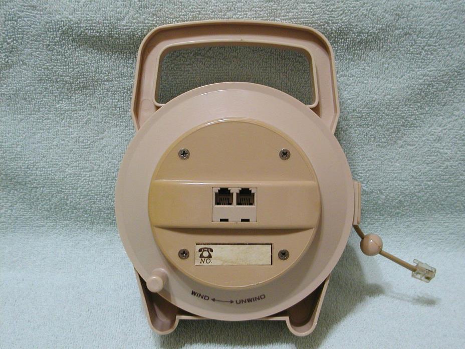 Vintage Telephone Wind Up Extension Cord Double Outlet