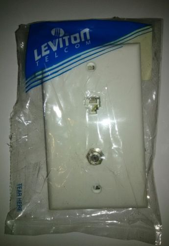 Leviton white Phone cable Jack Wall Plate Telephone type 625D 4 conductor w/f