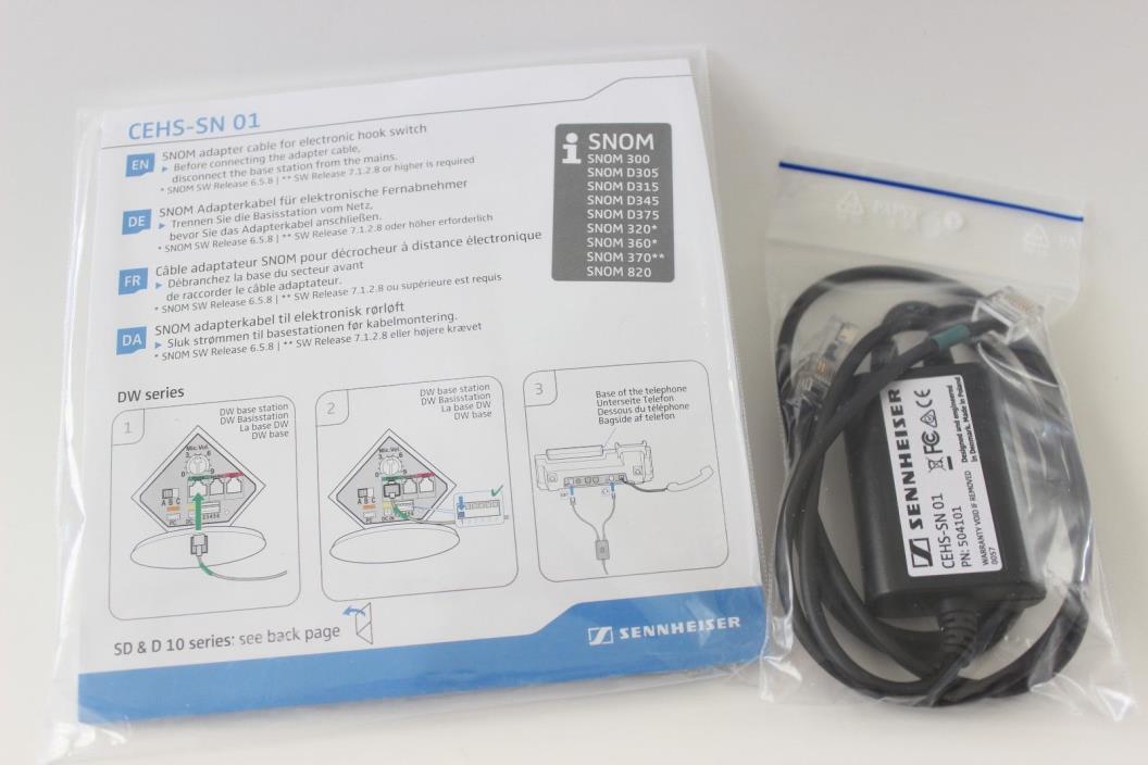 Sennheiser CEHS-S 01 EHS Cable for Snom Phones Product Code 504101