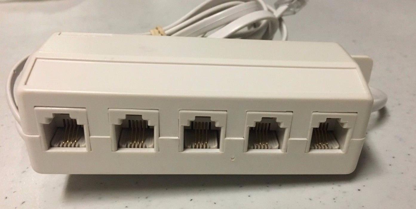 5 Way Telephone Phone Jack Line Plug Outlet Socket Splitter Adapter