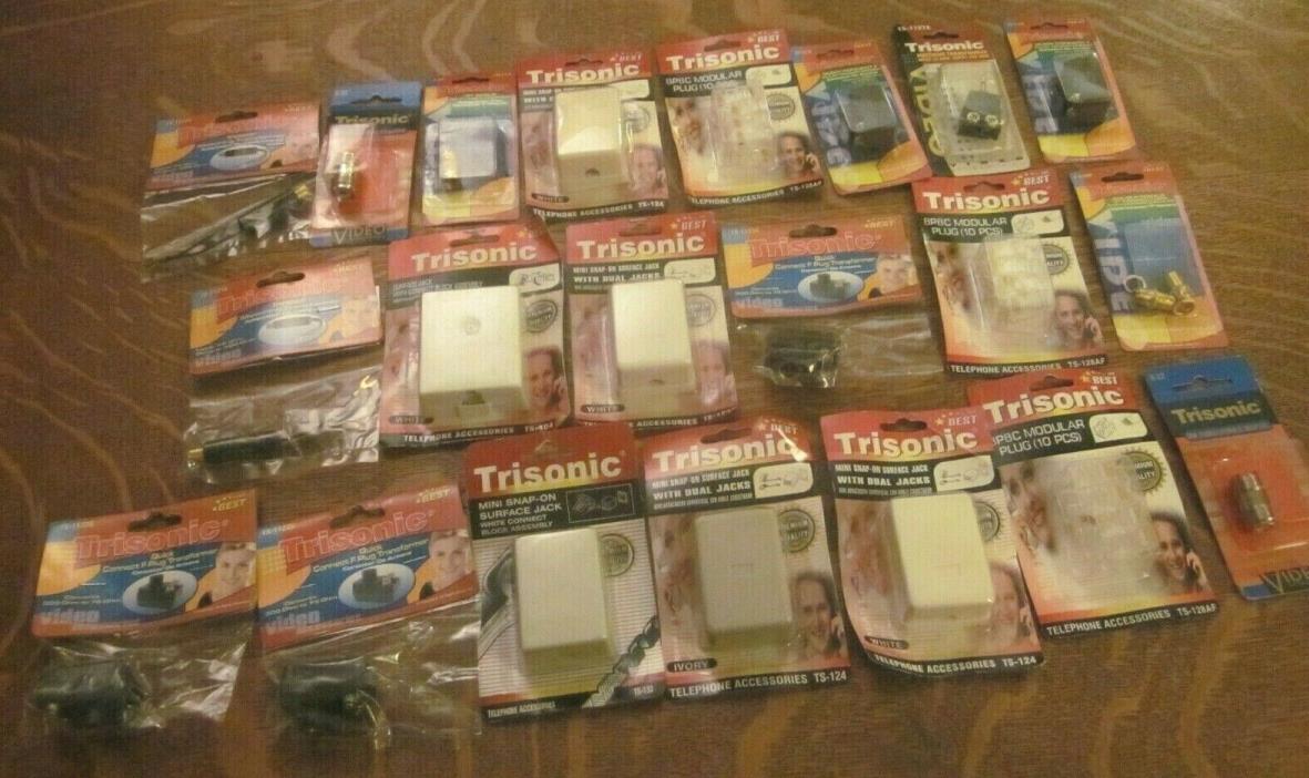 ALL NEW LOT TRISONIC TV & PHONE ACCESSORIES ADAPTERS JACKS ETC. L@@K *FREE SHIP*