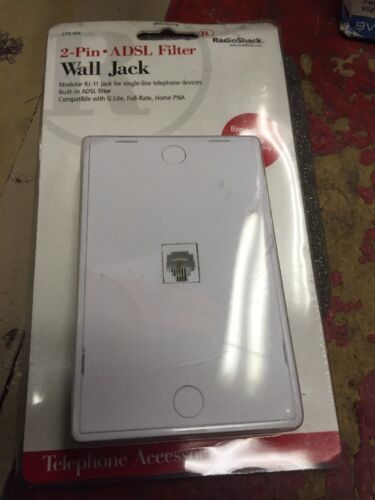 Radio Shack 2-pin ADSL Filter Wall Jack White RJ-11 279-104 NEW!