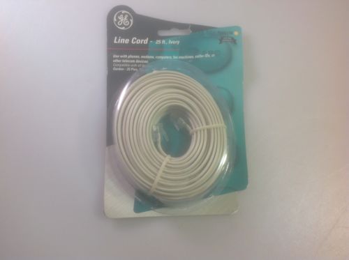 GE Telephone Line Cord 25 ft Ivory, TL26118, NIB