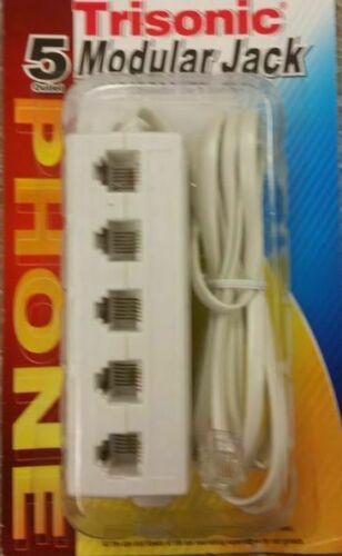 5 Way Telephone Outlet Splitter Phone Modular Jack Line Adapter