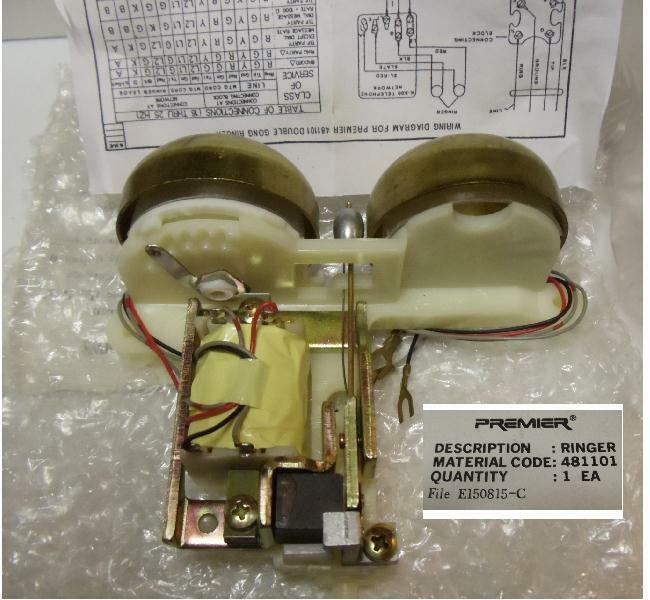 P/N 48110 New Double Brass Gong Ringer for 2500  telephone sets and many others.