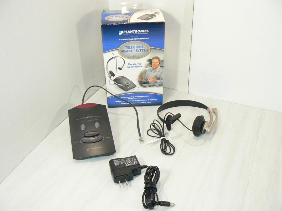 Plantronics S11 Telephone Answering System Base/Headset/Power Adapter #2375 A
