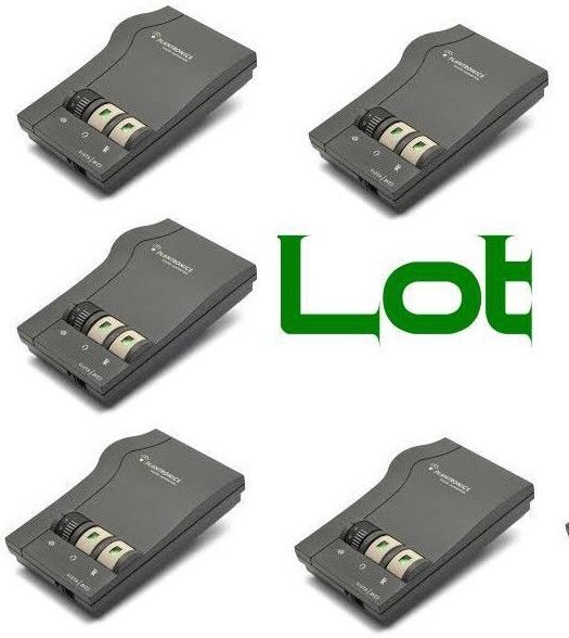 Lot of ?5? Plantronics M ?22? Headset Adapter amplifiers plus power adapters