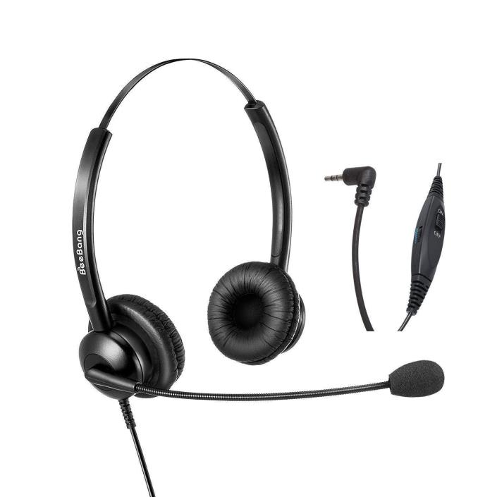 2.5mm Headset with Noise Cancelling Microphone for Call Centers Offices Home