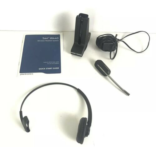 Plantronics Savi W440 Wireless Telephone Headset System W/ Manual