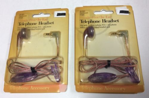 Lot Of 2 RadioShack 43-1913 Hands-Free In-Ear Telephone Headset