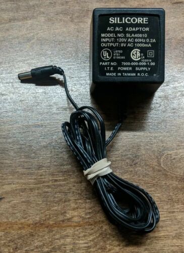 Silicore SLA40810 Power Supply AC/AC Adapter Output 8V 1A