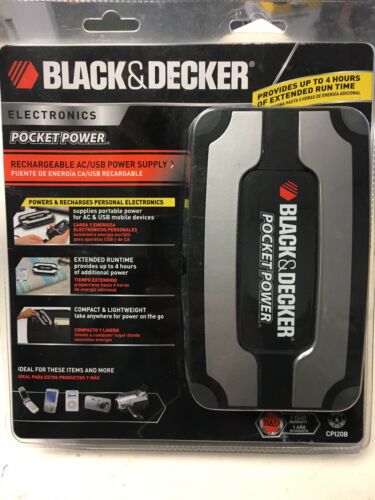 BLACK & DECKER Pocket Power CPI20B Rechargeable AC USB Power Supply Bundle
