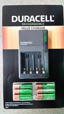 Duracell Rechargeable Battery CHARGER with 6 AA & 4 AAA Rechargeable Batteries