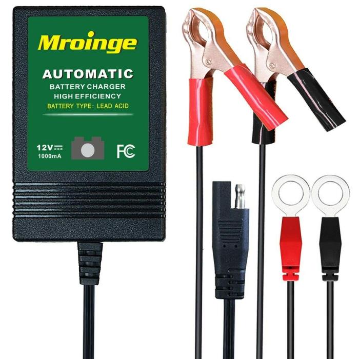 Trickle Charger For Car Battery Automotive Maintainer Motorcycle Lawn Mower 12V