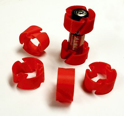 50 PCS RED CUSTOM BATTERY ADAPTER CONVERTER CASE AA TO C BATTERY USA PR15