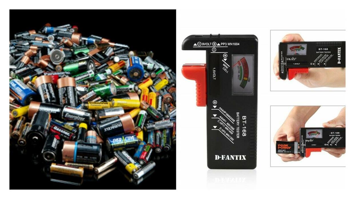 Effective AA AAA C D 9V Battery Volt Tester Button Cell Batteries