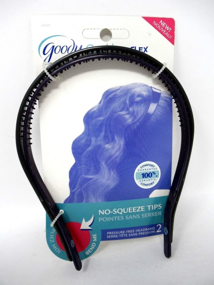 Goody Ouchless Flex Pressure Free Headband 1 Black 1 Puple 2 Total