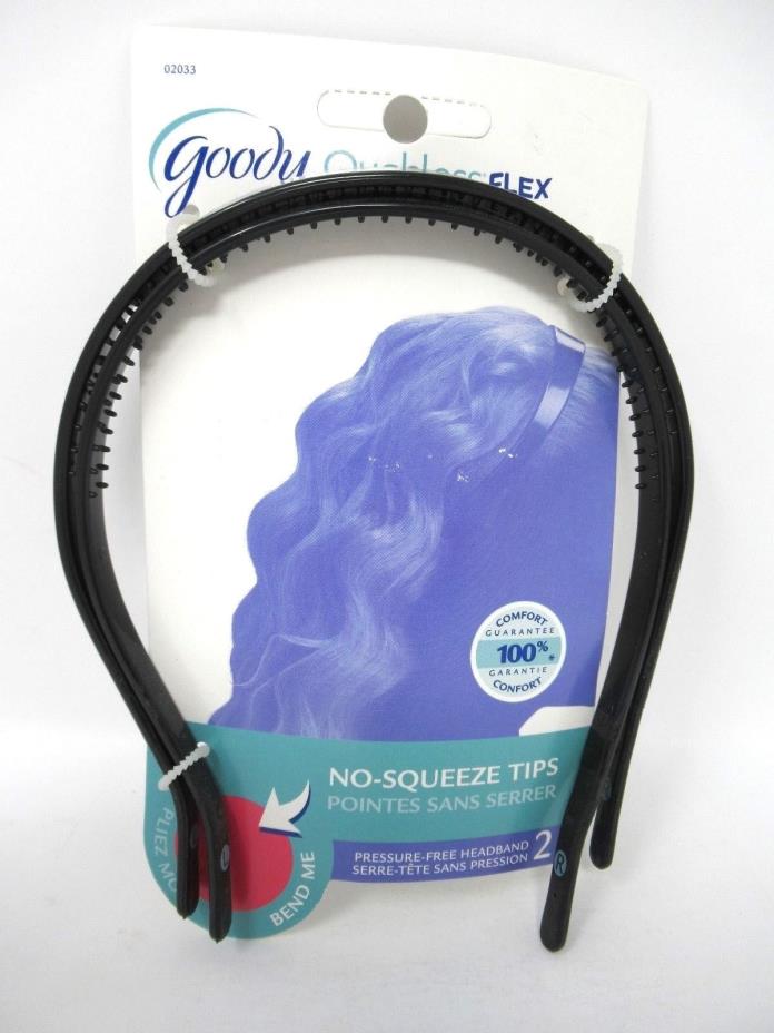 Goody Ouchless Flex Pressure Free Headbands Black 2 Piece