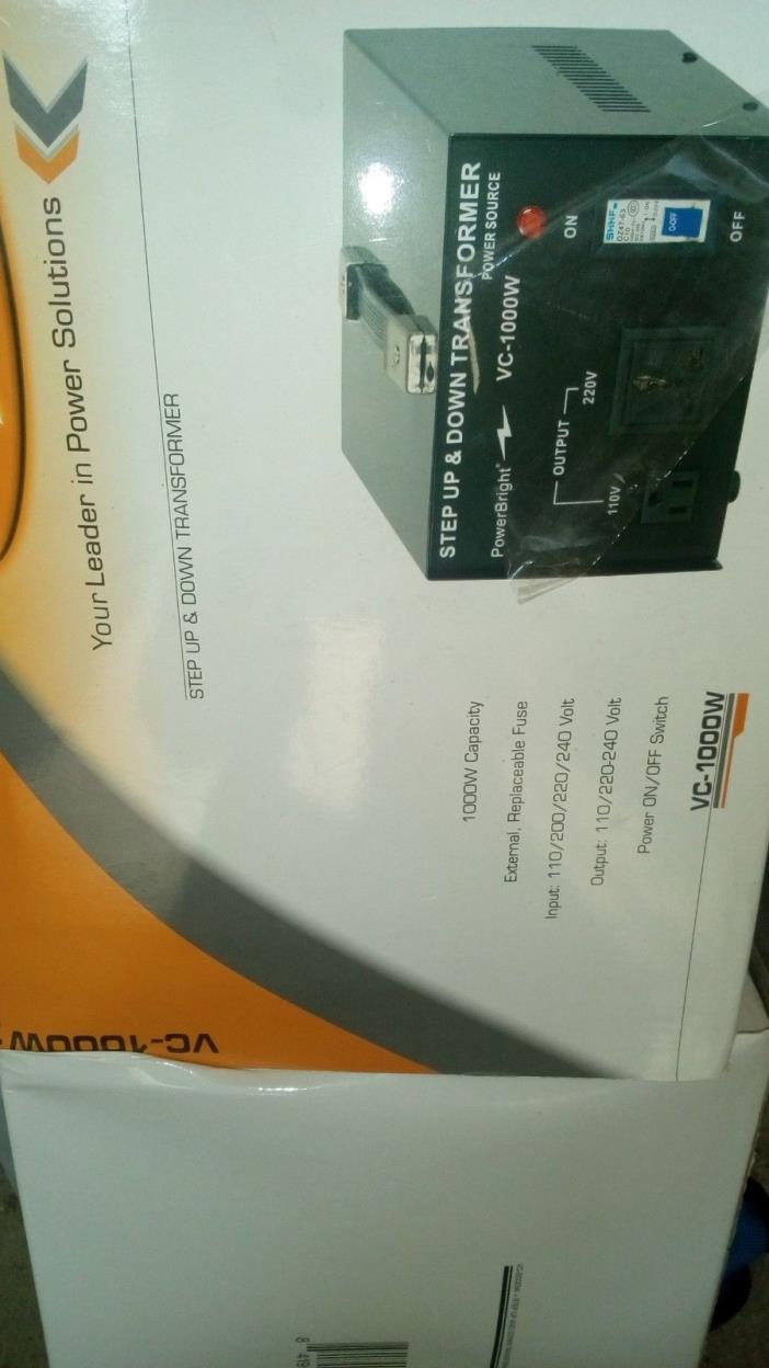 Power Bright Step UP and Down VC-1000W Transformer